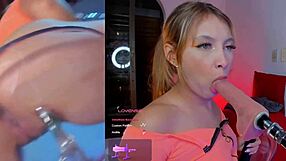 Girl Enjoys Machine Sucking Vibrator In Pussy