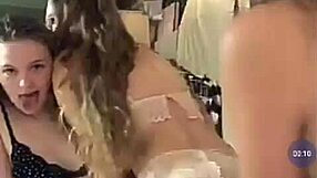 Sexy blonde teen with big ass sucking her friends