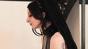 Latex tie and tease, blowjob and fingering in bedroom!