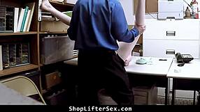 Teen Faces Harsh Doggystyle Punishment from Cop at Shopliftersex.