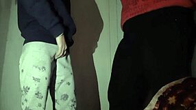 Skinny brunette stepsister masturbates while watching me cum to orgasm