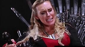 Medieval blonde and brunette babes from Game of Bones devour each other's wet slits.