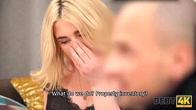 Blonde Teen Fucked by Debt Collector