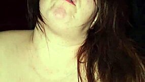 Big white woman says, Sit on cock and moan.