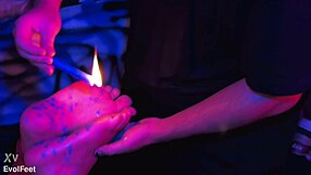 Candle Wax Play on Tied Feet, So Hot!