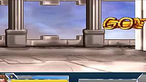 final fuck in hentai game with ninja warrior creampie