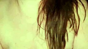 Big white woman says, Sit on cock and moan.