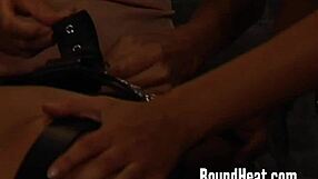 two hot lesbian slaves bound together by strict madame