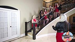 Pawg betty bang in lesbian orgy ass licking