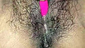 Hot hairy indian bhabhi inserts dildo suggestively