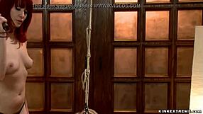 Blonde massuse experiences whipping in bondage session