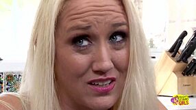 Wow, Blonde Milf's Pussy and Clit Licked by Adorable Lesbian Delivery Girl!