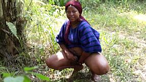 African BBW wife enjoys monster cock in bush