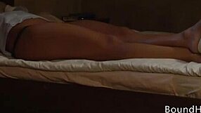 naughty lesbian slave masturbates with madames panties