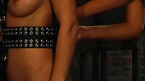two hot lesbian slaves bound together by strict madame