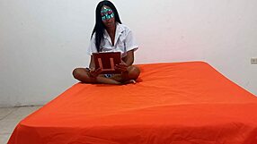 Mexican student ditching class for homemade tit show