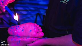 Candle Wax Play on Tied Feet, So Hot!
