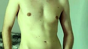 huge cum orgasm from masturbation on webcam in bedroom, amateur homemade