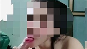 Nong New, a popular Thai student, gives blow job and swallows semen in hot scenes dressed in costumes