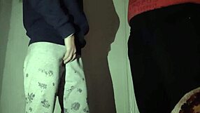 Skinny brunette stepsister masturbates while watching me cum to orgasm