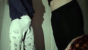 Skinny brunette stepsister masturbates while watching me cum to orgasm