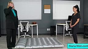 Ebony Masseuse Gives Wet Nuru Massage 😍