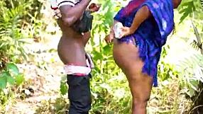 African BBW wife enjoys monster cock in bush