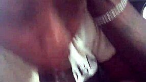 watch this ebony babe give a sloppy blowjob in the car, deepthroating and gagging