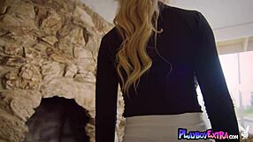 Bombastic blonde milf jessa rhodes introduces her shaved pussy for playboy