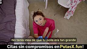 Horny Stepsister Nurses My Cock in Spanish Sub Action