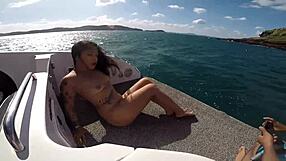 Fisherman Fucks Tight Pussy with Small Tits and Creampie