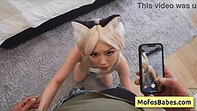 Lulu Chu sucks massive white dick intensely while filmed by Scott Nails