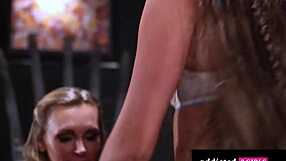 Medieval blonde and brunette babes from Game of Bones devour each other's wet slits.