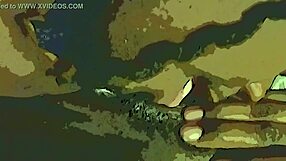 Dildo and tongue tag team on wet ebony pussy