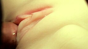 Flush Lube Deep in Her Shaved Pussy with Force