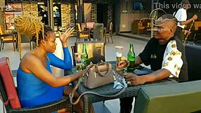 ebony sex goddess meets naija pornstar in exclusive bar fun