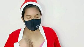 I’m stunned by this mature pregnant woman showing huge tits at Christmas.