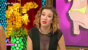 Aylin Mujica's Marked Nipples Under Mini Skirt