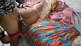 Blonde Teen Uses Sex Toy in Ass from Side, Entering Everything