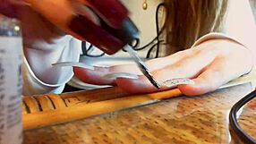 Sexy ASMR video featuring long nails and hands.