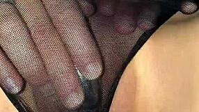 skinny milf hot wife spreads pussy for cumshot close up before cleaning