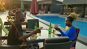 ebony sex goddess meets naija pornstar in exclusive bar fun