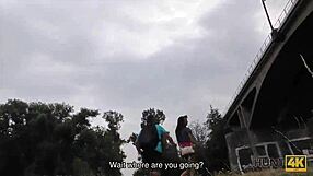 Czech amateur couple tries public sex for hire