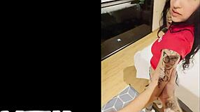 Latina teen with braces eagerly takes her first big cock in casting