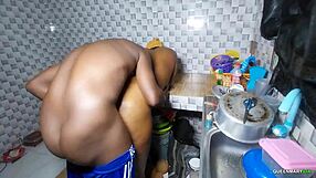 Naked cook feels intense seduction from boss in kitchen