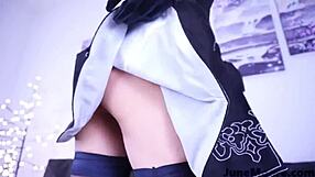 2B Cosplay Masturbates With Toys In Costume For Intense Solo Session