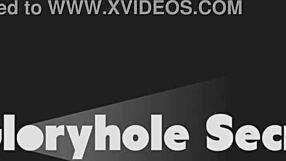 Hot Nerdy Blonde Sucks and Deepthroats Cocks at Gloryhole