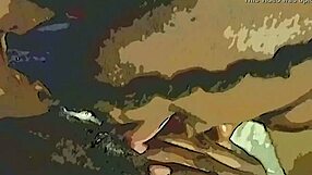 Dildo and tongue tag team on wet ebony pussy