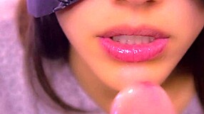 hey, check out this close-up japanese blowjob ending with cum in mouth