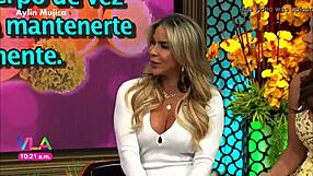 Aylin Mujica's Marked Nipples Under Mini Skirt